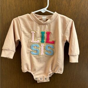 Lil Sis Embroidered Baby Onesie